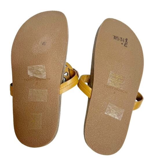 Tory Burch Miller shearling cloud sandal  Caramel Corn Buttermilk Sz 8 - Picture 2 of 4